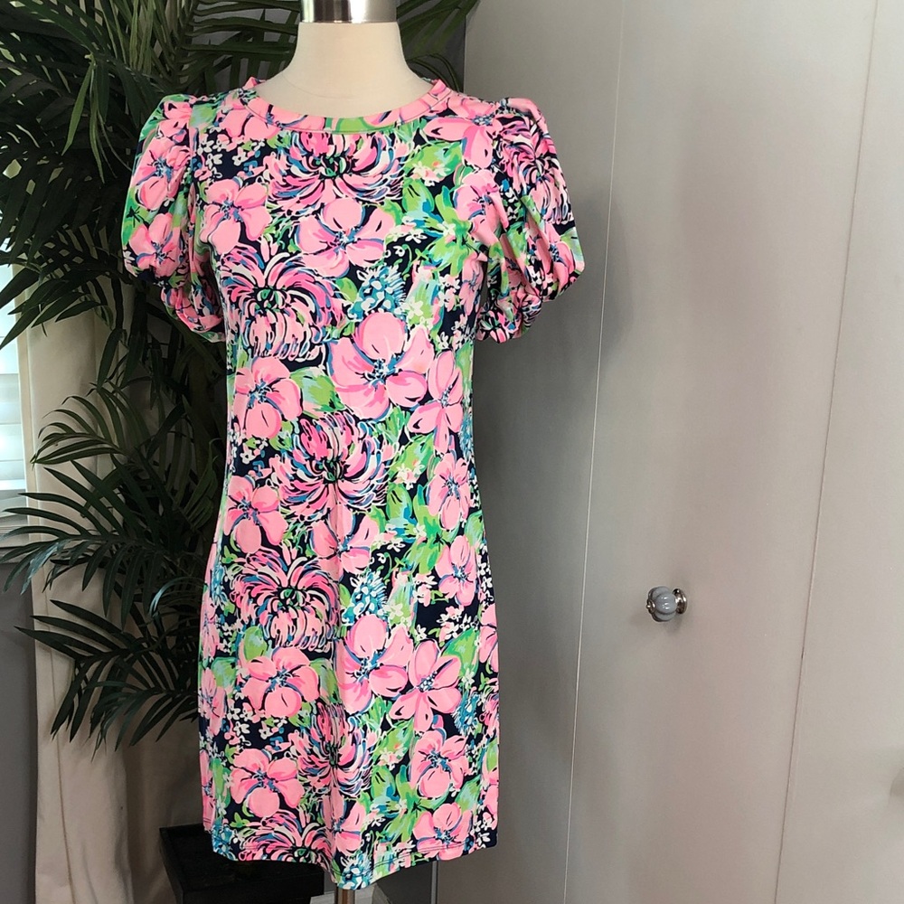 Lilly Pulitzer Pink Green Floral Mini Dress